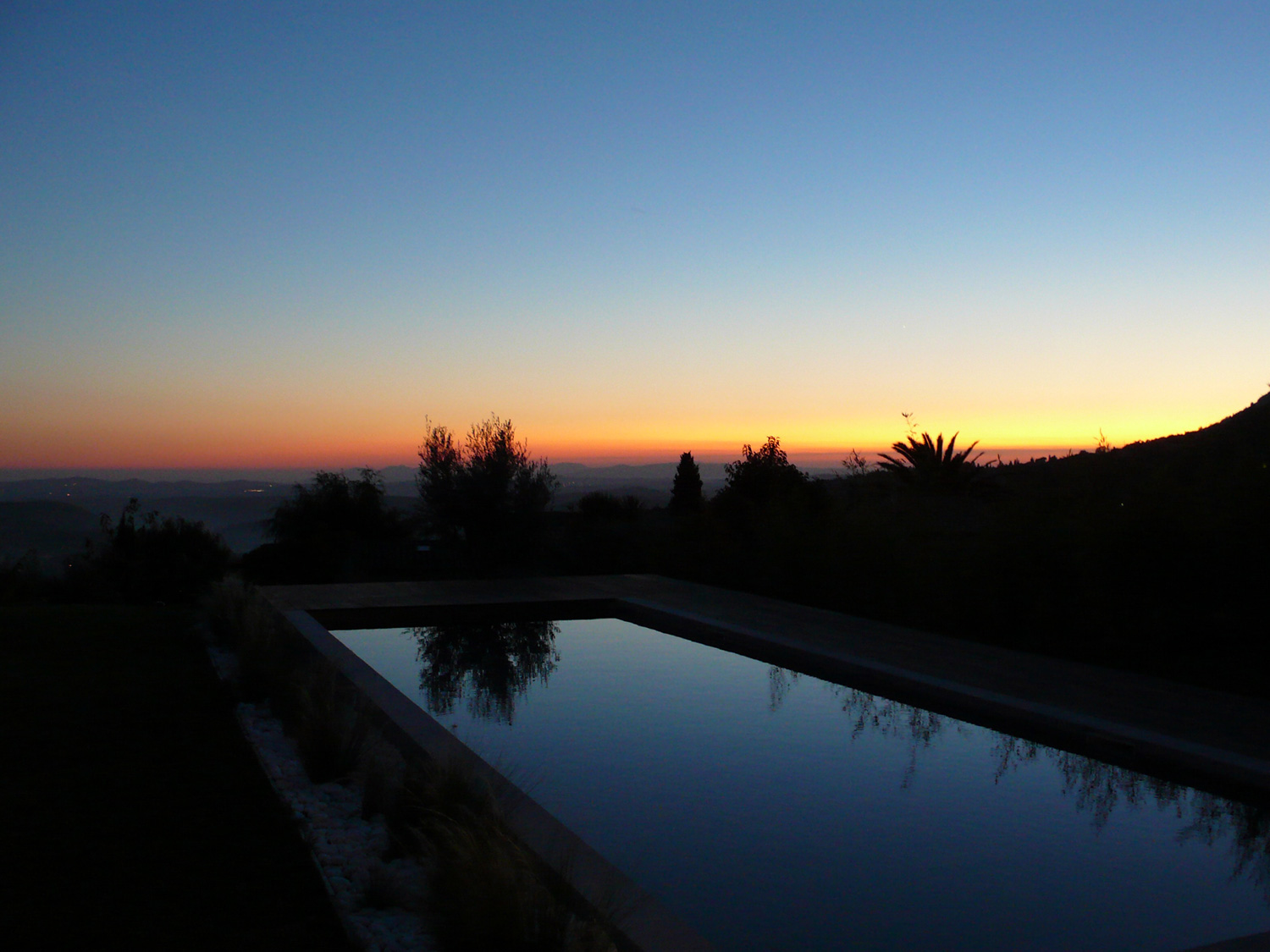 Sunset on the pool